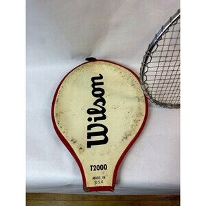 Vintage Wilson T2000 Steel Tennis Racket with Cover - Classic Jimmy Connors Era